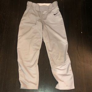 Nike gray baseball pants w/ black piping snap waist with belt loops size boys L